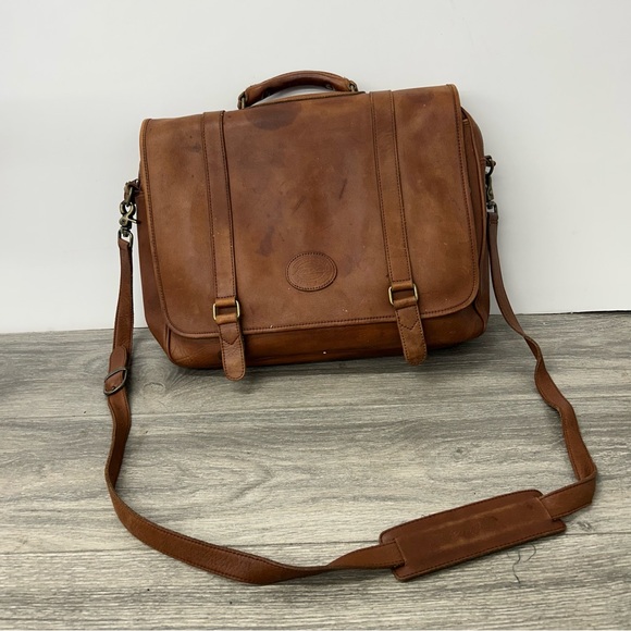 Eddie Bauer | Bags | Eddie Bauer Vintage Leather Messenger Bag | Poshmark